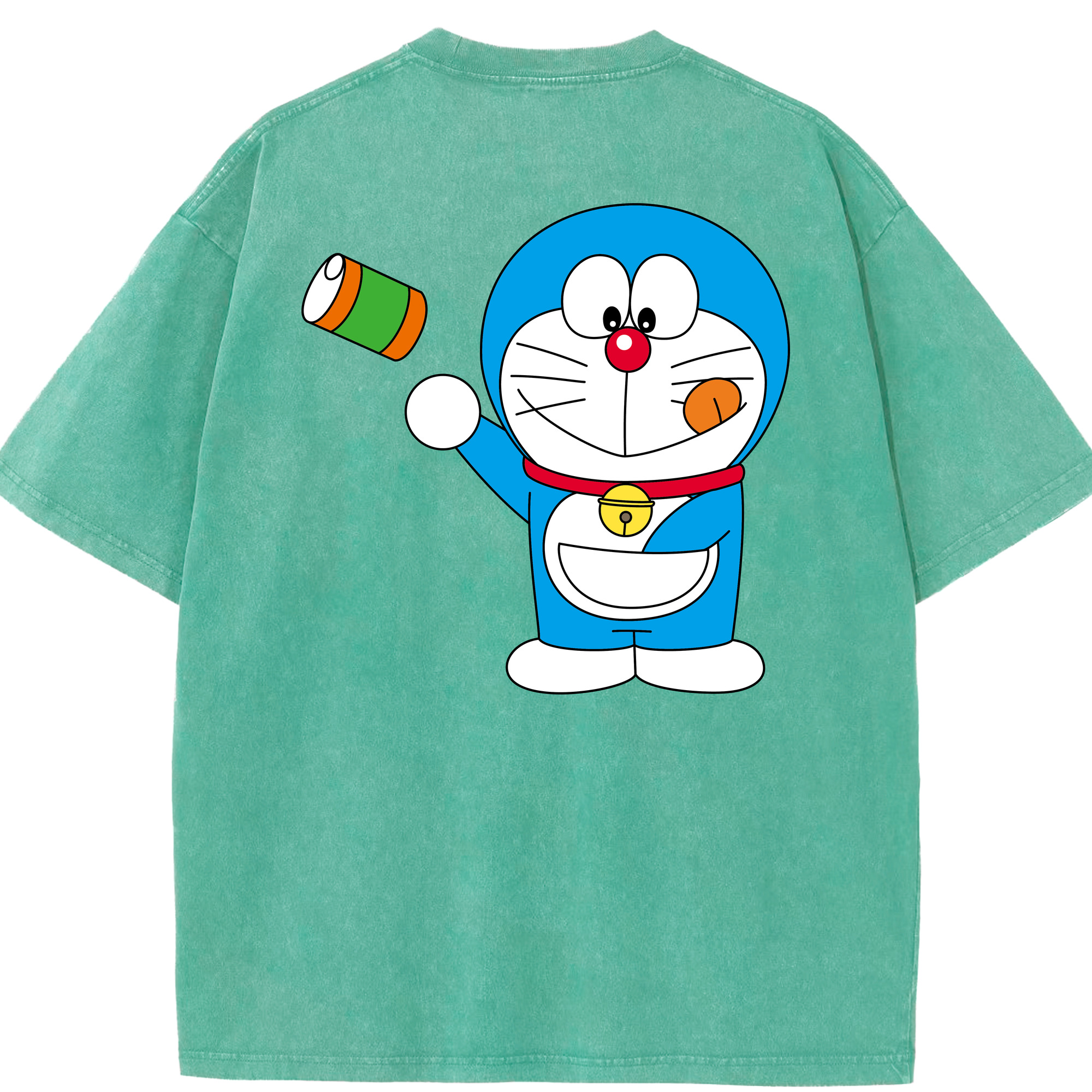 （画像用） ドラえもん Doraemon 綿100% ヴィンテージ風 半袖Tシャツ（背面プリント）